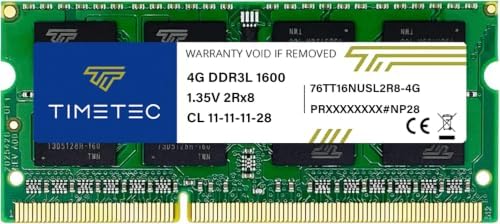 Timetec Hynix IC 4GB DDR3L SODIMM for Intel NUC KIT/Mini PC/HTPC/NUC Board 1600MHz PC3L-12800 Non ECC Unbuffered 1.35V CL11 2Rx8 Dual Rank 204 Memory Ram Module Upgrade(4GB) by Timetec