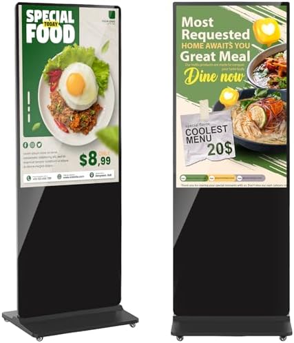 49 inch 4K Indoor Digital Signage LCD Screen IPS Floor Standing Digital Kiosks Interactive Displays with WiFi HDMI/USB Input Auto AD Player, Android OS Black by Homepage