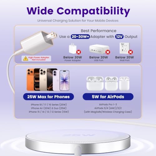 MagSafe 25W Wireless Charger for Apple Magnetic Fast Charging Pad - Image 3