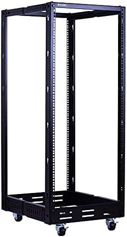 RackPath 25U Open Frame Server Rack – Heavy Duty 4 Post Adjustable Depth with Casters by RackPath