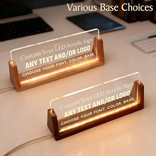 Personalized LED Name Plate for Desk, Light Up Acrylic Office Decor - Image 4