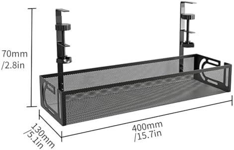 No-Drill Under Desk Cable Management Tray Tool-Free Installation with Dual Silicone Pads | No Adhesive, No Magnets, No Residue | Heavy-Duty Steel Construction for Wood & Glass Desktops (White) - Image 7