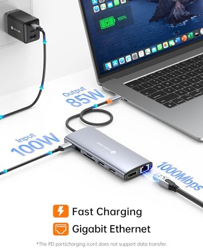 NOVOO 14 in 1 Docking Station Dual Monitor with Thunderbolt 3 to 4K HDMI - Image 6