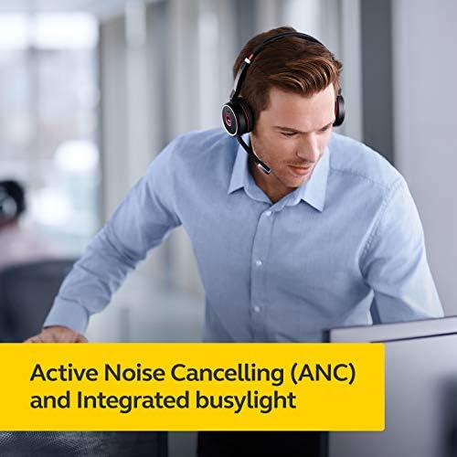 Jabra Evolve 75 UC Wireless Headset, Stereo – Includes Link 370 USB Adapter and Charging Stand – Bluetooth Headset with World-Class Speakers, Active Noise-Cancelling Microphone, All Day Battery - Image 4