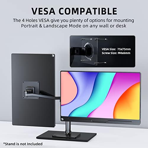 UPERFECT Portable Monitor, 15.6" IPS 1920X1080 FHD Eye Care Travel Screen - Image 4