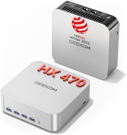 GEEKOM A9 Max Top AI Mini PC,AMD Ryzen AI9 HX470(86 Tops)|32GB DDR5+2TB SSD by GEEKOM