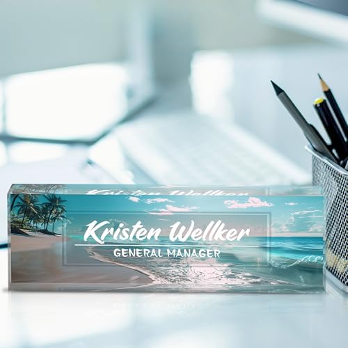 Personalized Acrylic Name Plate for Desk - Custom Office Decor Gift - Customizable Desk Plate - Image 2