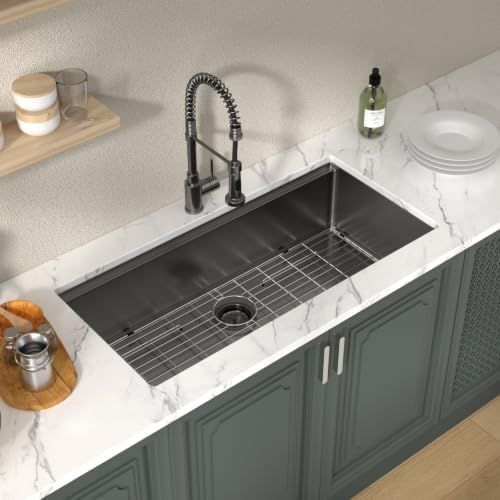 Lordear 39 Inch Black Undermount Kitchen Sink Workstation SUS304 16 Gauge - Image 3