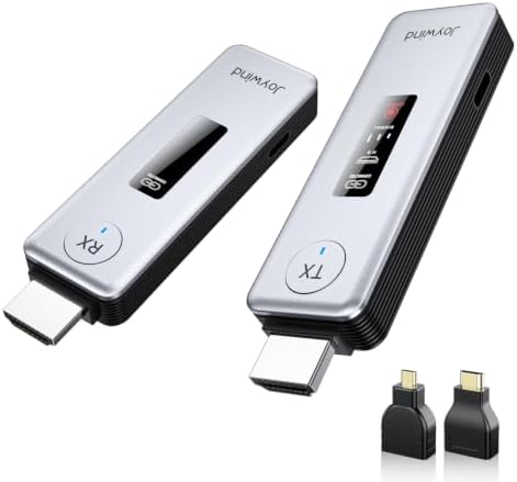 2027 New Wireless HDMI Transmitter and Receiver 360ft/110m,4K Decode Input 1080P Output with LED Display, Plug&Play Portable 2.4G/5.8G Wireless Extender Kit for PC/Laptop/TV Box/Projector to Monitor by Unknown