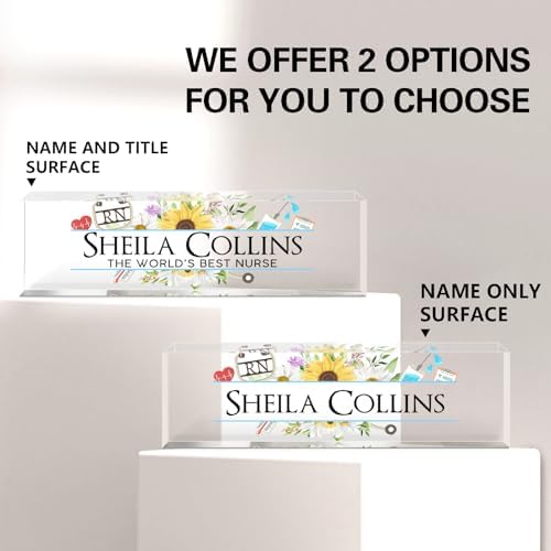 Custom Name Plate for Desk, Nurse Employee Appreciation Gifts, Office Decor - Image 2