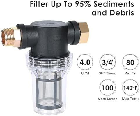 STYDDI Garden Hose Sediment Filter for Well Water, Inline Garden Filter - Image 5