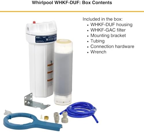 Whirlpool Under Sink Water Filtration System WHKF-DUF | Push-in Quick Connect, 1 Carbon Filter & Installation Kit Included | Reduces Chlorine Taste & Odor, Sediment - Image 2