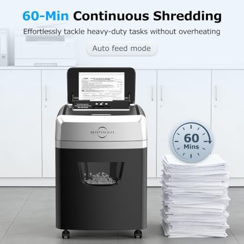 BONSEN 160-Sheet Autofeed Micro-Cut Heavy Duty Paper Shredder for Office - Image 5