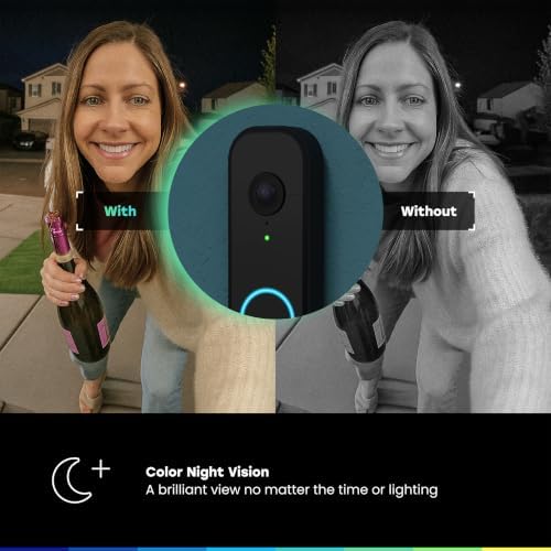 Chamberlain myQ Video Doorbell | 2K Camera, Battery/Wired, Color Night Vision, Live with 2-Way Talk, Motion Detection & Real-Time Alerts, 150 Deg Wide View, Black - Image 6