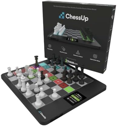 ChessUp 2 - Electronic Chess Board by Bryght Labs - Built-in WiFi, Chess Engine - Includes Chess Set TouchSense Pieces - Light Up Smart Chess Board - with AI, Lessons, Wireless Play & Companion App by ChessUp