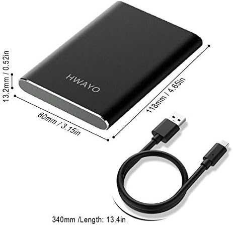 HWAYO 500GB Portable External Hard Drive USB3.1 Type C Ultra Slim 2.5'' HDD - Image 4