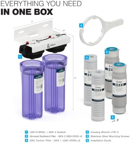 FI iFilters, Nature Provides The Water... We Supply The Purity! Whole House 2 Stage Water Filtration System w/Extra Filter Set, Sediment, Rust, Chlorine, Taste, Odor, 3/4 inch Ports, Gen2 - Image 5