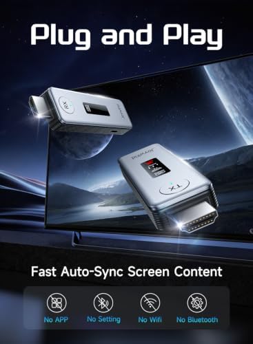 2027 New Wireless HDMI Transmitter and Receiver 360ft/110m,4K Decode Input 1080P Output with LED Display, Plug&Play Portable 2.4G/5.8G Wireless Extender Kit for PC/Laptop/TV Box/Projector to Monitor - Image 2