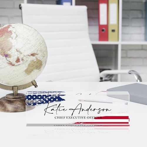 Name Plate for Desk-Personalized Name Plates for Desk-Name Plate Personalized for Office-Gifts for Teacher Boss Employee Appreciation Office Desk Decor (US Flag 5) - Image 6