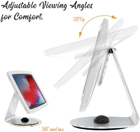 Tablet Kiosk Stand for Desk with Lock - Rotatable Swivel Compatible with 10.9" iPad 10th, Pro 11" 1 2 3 4, Air 4 5, Air 11"(M2/M3/M4), iPad 11"(A16) - BSC109WA - Image 3