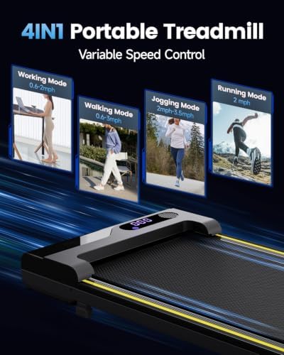 Walking Pad Treadmill for Home - Under Desk Treadmills Portable Mini Compact Walk Pads for Small Spaces Office Indoor Apartment Floor Flat Running Machine with Remote Quiet Lightweight - Image 6