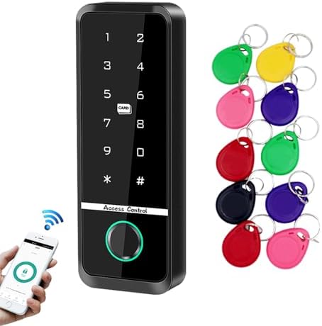 WiFi Access Control Keyboard Fingerprint Door Lock 125Khz EM+13.56Mhz MF RFID Card Reader Controler Keypad Intercom System,Smart Lock Electronic System Work with Tuya App Control Waterproof IP67 by BSTUOKEY