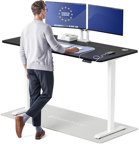 Desktronic HomePro Standing Desk 72x30 — Made in Europe, Ergonomic Sit Stand Home Office Desk, Electric Height Adjustable, Dual Motor, USB & USB-C Charging, Wobble-Free, Touchscreen, 3 Memory Presets by Desktronic