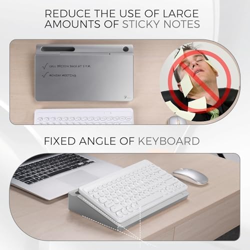 TOWON Glass Desktop Whiteboard with Storage 12x7 in, Metallic Silver - Image 4