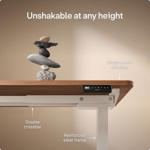 Desktronic HomePro Standing Desk 48x24 — Made in Europe, Ergonomic Sit Stand Home Office Desk, Electric Height Adjustable, Dual Motor, USB & USB-C Charging, Wobble-Free, Touchscreen, 3 Memory Presets - Image 3