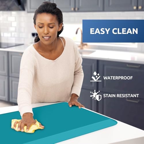 KitchenClouds Kitchen Mat Cushioned Anti Fatigue Kitchen Rug Non Slip Standing Mat Comfort Floor Mats for Sink Office (17.3"x28"- 0.8inch,Green) - Image 3