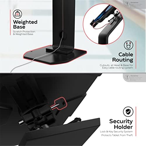 CTA Digital Locking Floor Stand Premium Support Base Kiosk Lock & Key Security - iPad Air 11" M2 (2024) - Pro 11" M4 (2024) - Air 13" M2 (2024) - Pro 13" M4 (2024) & More - Black (PAD-PARAFU) - Image 5