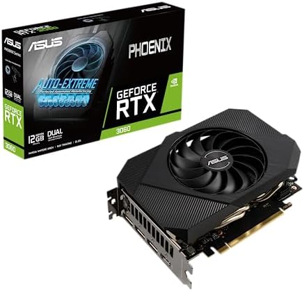 ASUS Phoenix NVIDIA GeForce RTX 3060 V2 Gaming Graphics Card- PCIe 4.0, 12GB GDDR6 memory, HDMI 2.1, DisplayPort 1.4a, Axial-tech Fan Design, Protective Backplate, Dual ball fan bearings, Auto-Extreme by Unknown