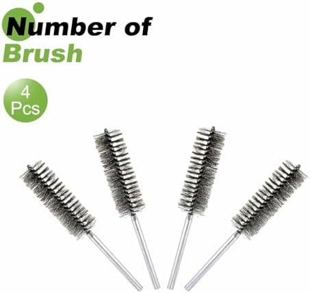 HARFINGTON 4pcs Wire Bore Brush 8 x 1-1/4" 5/16 Inch Shank Stainless Steel Bristles Cleaning Brush for Clean Car Part Tube Kitchen Garage - Image 3