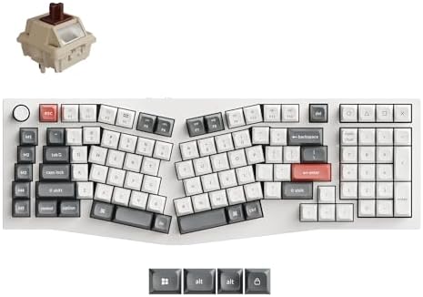 Keychron Q13 Ultra 8K Wireless Mechanical Keyboard, 96% Alice Ergonomic Layout with Numpad, Full Aluminum Custom Keyboard, ZMK, 660H Battery, Hot-Swappable Silk POM Switch, RGB, White by Keychron