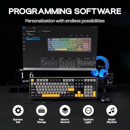 EPOMAKER Aula F108 Wireless Gaming Keyboard, Full Size Mechanical Keyboard - Image 6