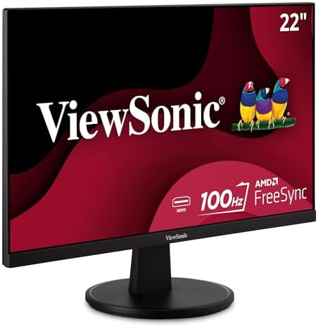 ViewSonic VS2247-MH 22 Inch 1080p Monitor, 100Hz Refresh Rate for Smooth Home and Office Viewing, Eye Care Technology, Thin Bezels, HDMI, and VGA Inputs by ViewSonicCorporation