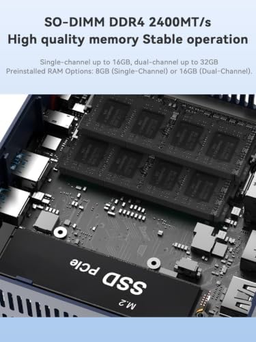 Beelink SER3 Mini PC, AMD Ryzen 3 3200U (up to 3.5GHz), 8GB DDR4 256GB PCIe3.0 SSD, Radeon Vega 3 Graphics,1000Mbps LAN, Dual HDMI 4K Display - Image 4