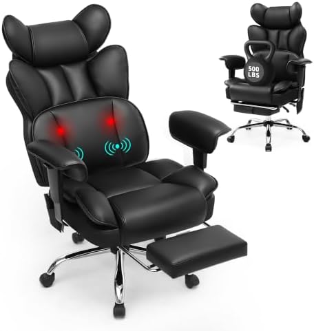 Fizzin Big and Tall Office Chair 500lbs with Massage and Heating Function by FizzinOfficeChair
