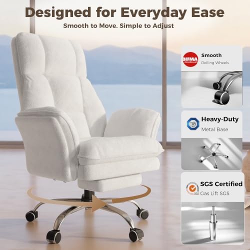 Big and Tall Office Chair, Flip Armrests for Pets & Cross Legged Sitting - Image 5