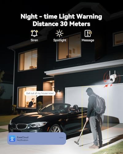 Jennov 5MP WiFi Security Camera System with Monitor, 4 Plug-in Cameras - Image 6