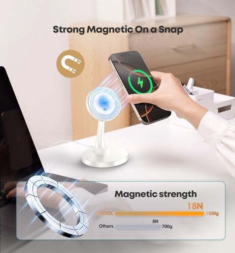 2 Pack Magnetic Wireless Charger iPhone, 15W Fast Mag-Safe Charger Stand for iPhone 18/18 Pro/18 Air/18 Pro Max 17/16/15/14/13/12 Series Magnet Wireless Charging Station/Pad for AirPods- Gifts Ideas - Image 3