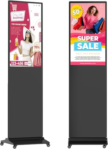 32 inch Indoor Digital Signage LCD Screen IPS Floor Standing Digital Kiosks Interactive Displays with WiFi HDMI/USB Input Auto AD Player, Android OS Black by Homepage