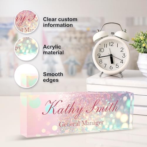 Custom Name Plate for Desk | Personalized Desk Name Plate | Personalized Boss Employee Appreciation Gifts | Acrylic Name Plate Office Desk Accessories - Image 3