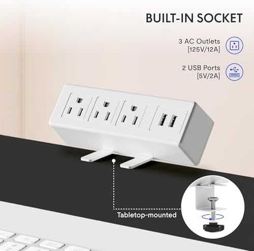 FLEXISPOT EN2 48"x24" Standing Desk with Power Strip Bundle, White - Image 4