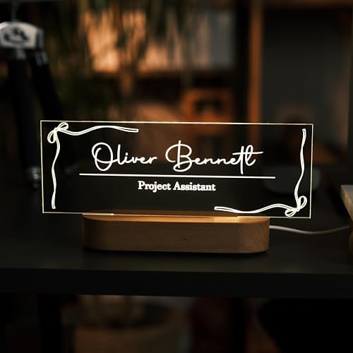 Personalized LED Desk Name Plate – Custom Office Name Sign - Image 2