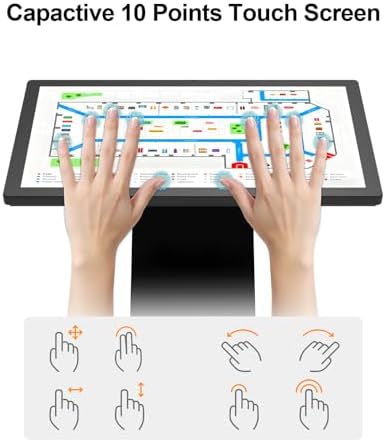 27 Inch Touch Screen Kiosk, 10pt PCAP Touch Screen Digital Signage, Plug&Play K-Style Indoor Digital Signage, Interactive LCD Display Signage, CMS/U-Disk Publish Content, Split Screen, Android 11 - Image 2