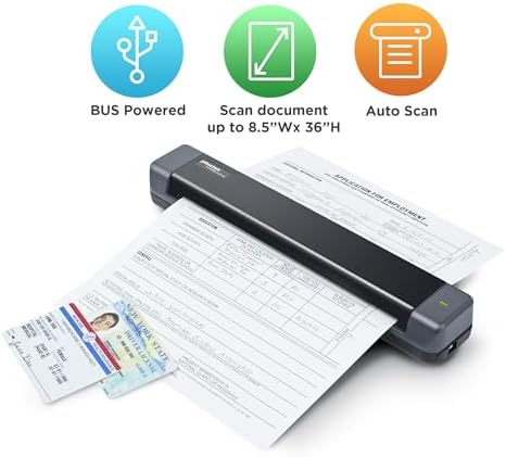 Plustek Mobile Scanner S410 Plus - Portable Sheet-Fed Document Scanner - for Windows 7 / 8 / 10 / 11, Featuring Button-Free Scanning with Included OCR Software - Image 2