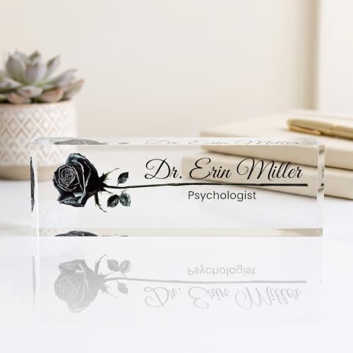 Personalized Desk Name Plate, Clear Acrylic - Image 2