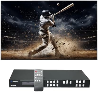 OREI 4K 4x4 HDMI Matrix Video Wall Controller Processor Multiviewer Display Upto 4K 60hz 2x1, 1x2, 1x3, 1x4 Supports 180 Degree Rotate RS-232 Audio Extraction (UHD-44MVW) by OREI