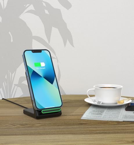 2 Pack Wireless Charger Stand, 15W Fast Wireless Charging Stand for Apple iPhone 17 16 15 14 13 12 11 XR Series, for Galaxy S25/S24/S23/S22/S21, for Google Pixel, for LG, and More. (Black_2Pack) - Image 4